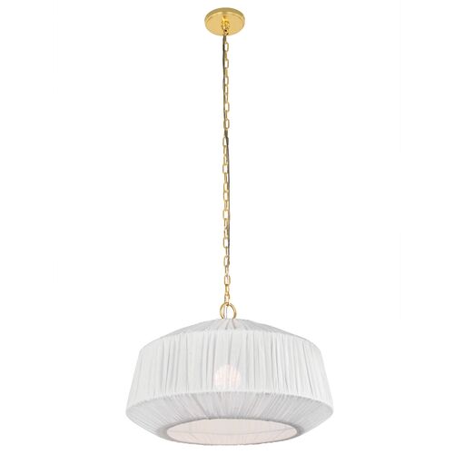Venla Wide Pendant, Aged Brass/White Linen Venla Wide Pendant, Aged Brass/White Linen