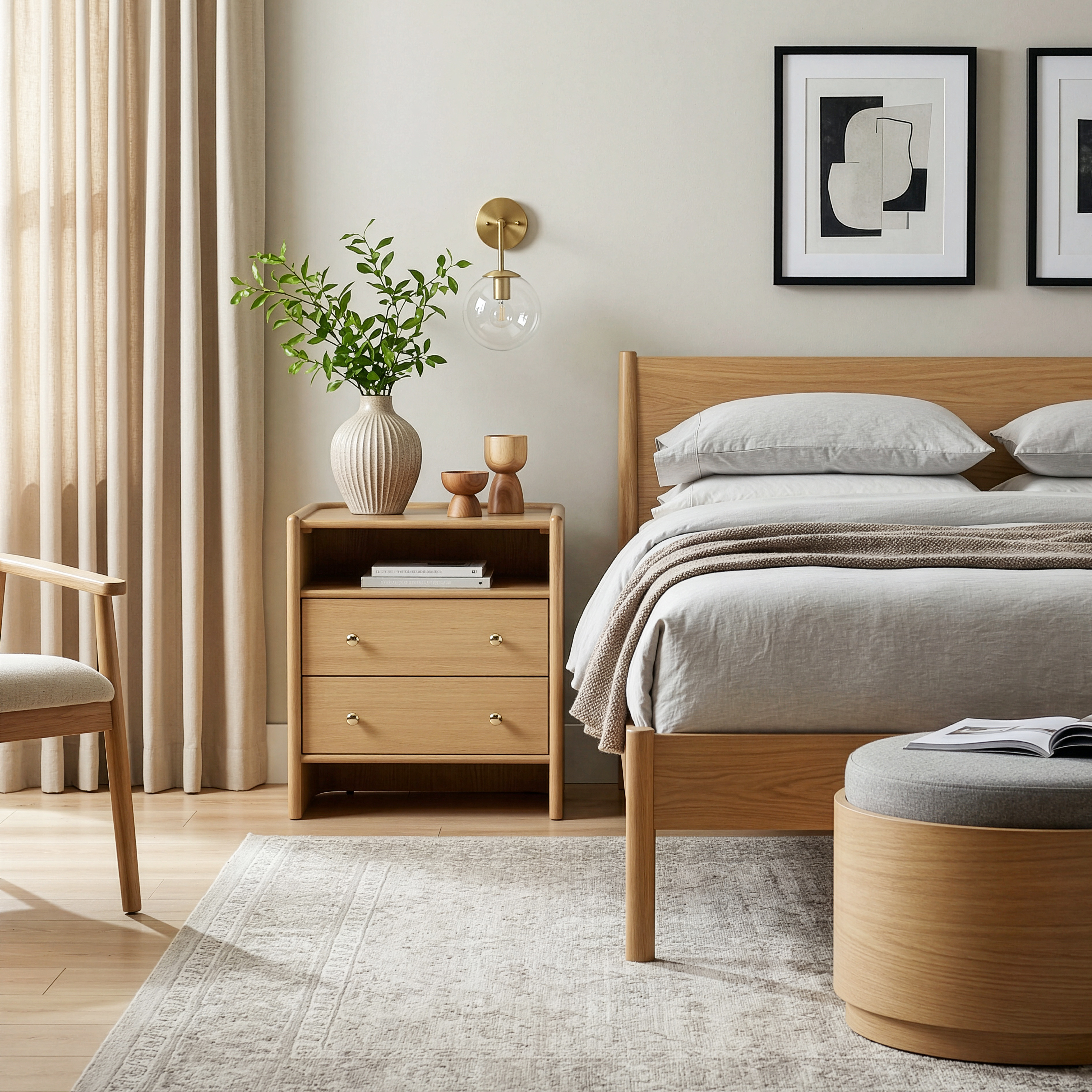 Drawer - ella selectsho ジャケット Darvella 2-Drawer Burlwood Nightstand, Natural | One Kings Lane