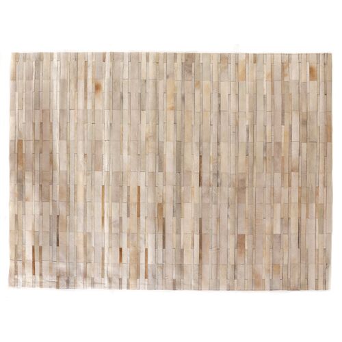 Stitched Chevron Hide, Beige