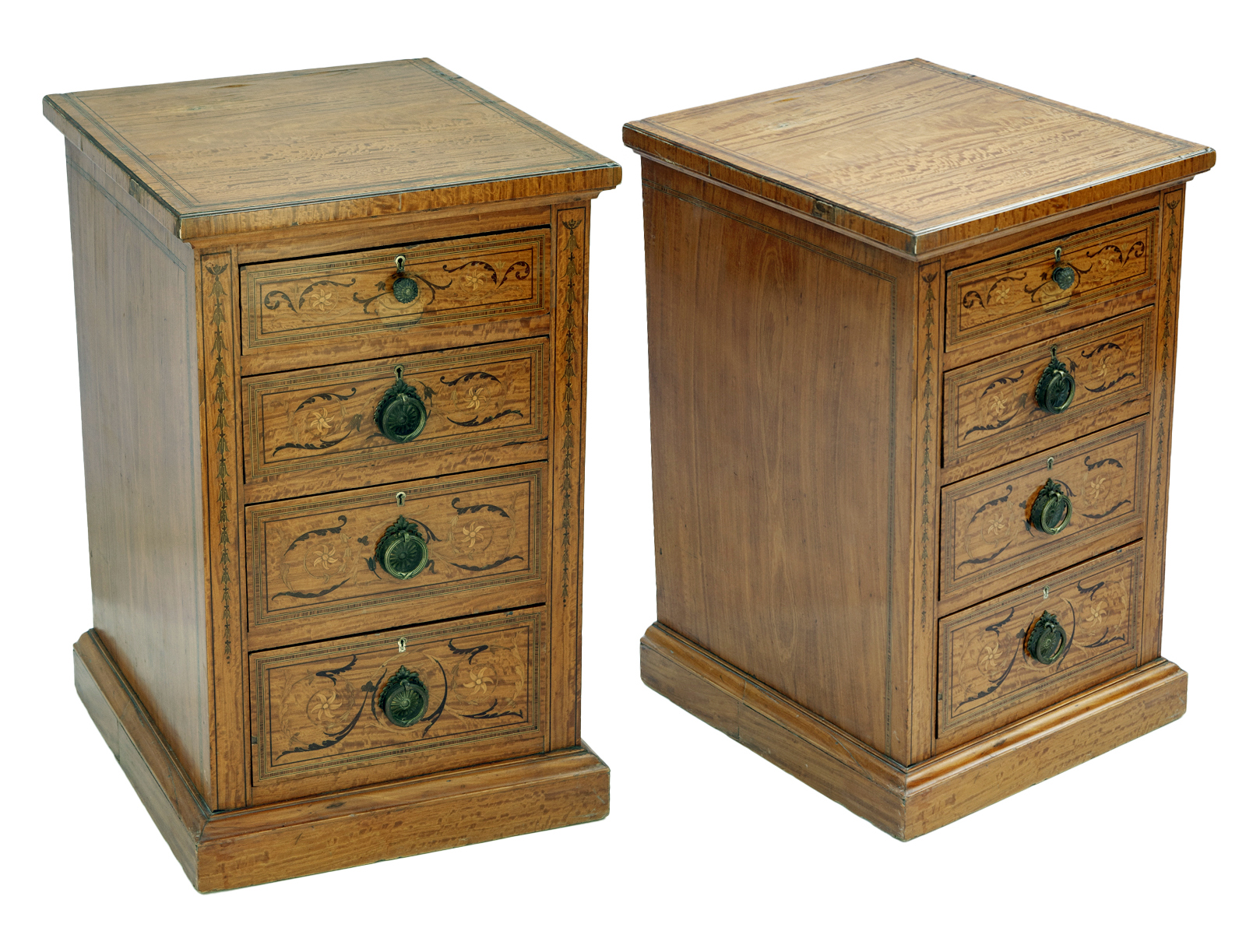 Slender Edwardian Chests/4 Drawers, a pr~P77722275
