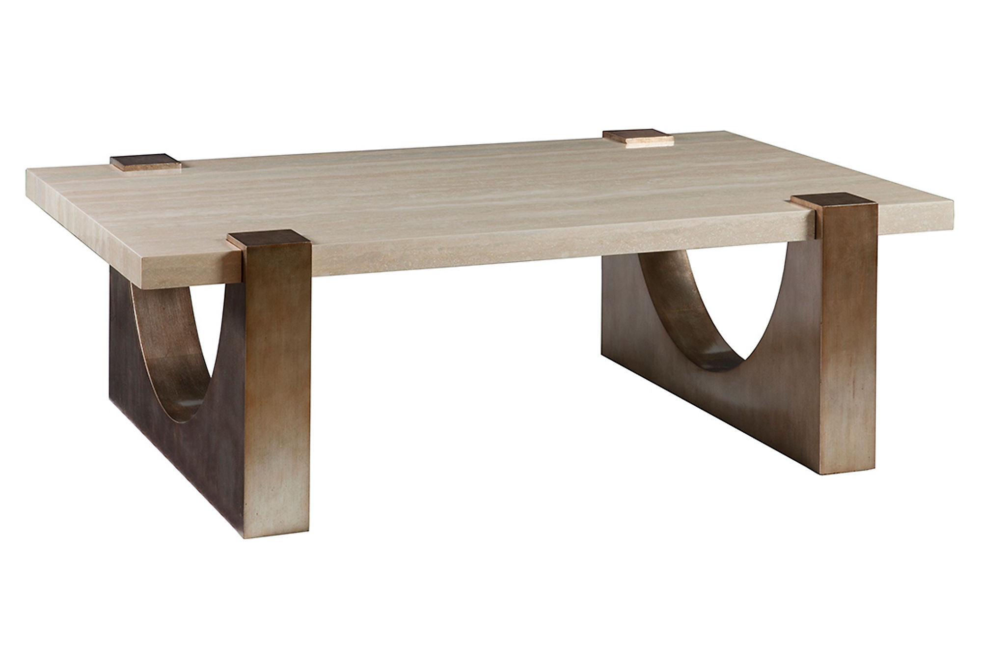 Impresario Coffee Table - Modern Mahogany & Stone