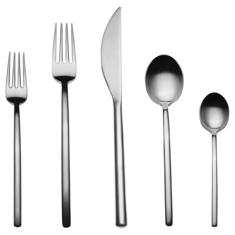 20-Pc Due Cutlery Set, Dark Gray