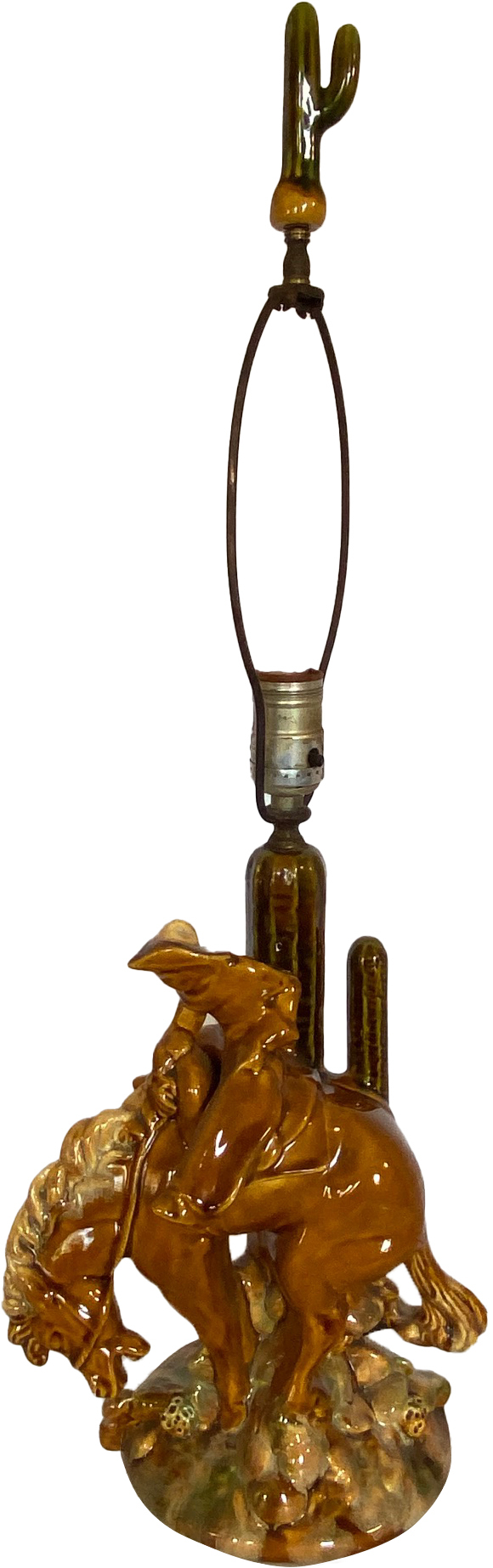 1940s Art Pottery Cowboy Lamp~P77610675