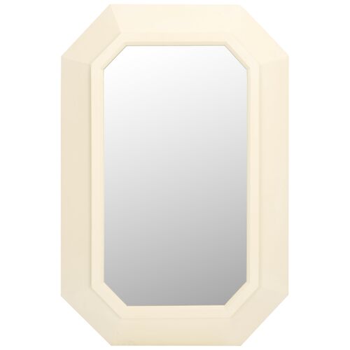 Tyna Octagonal Wall Mirror, White