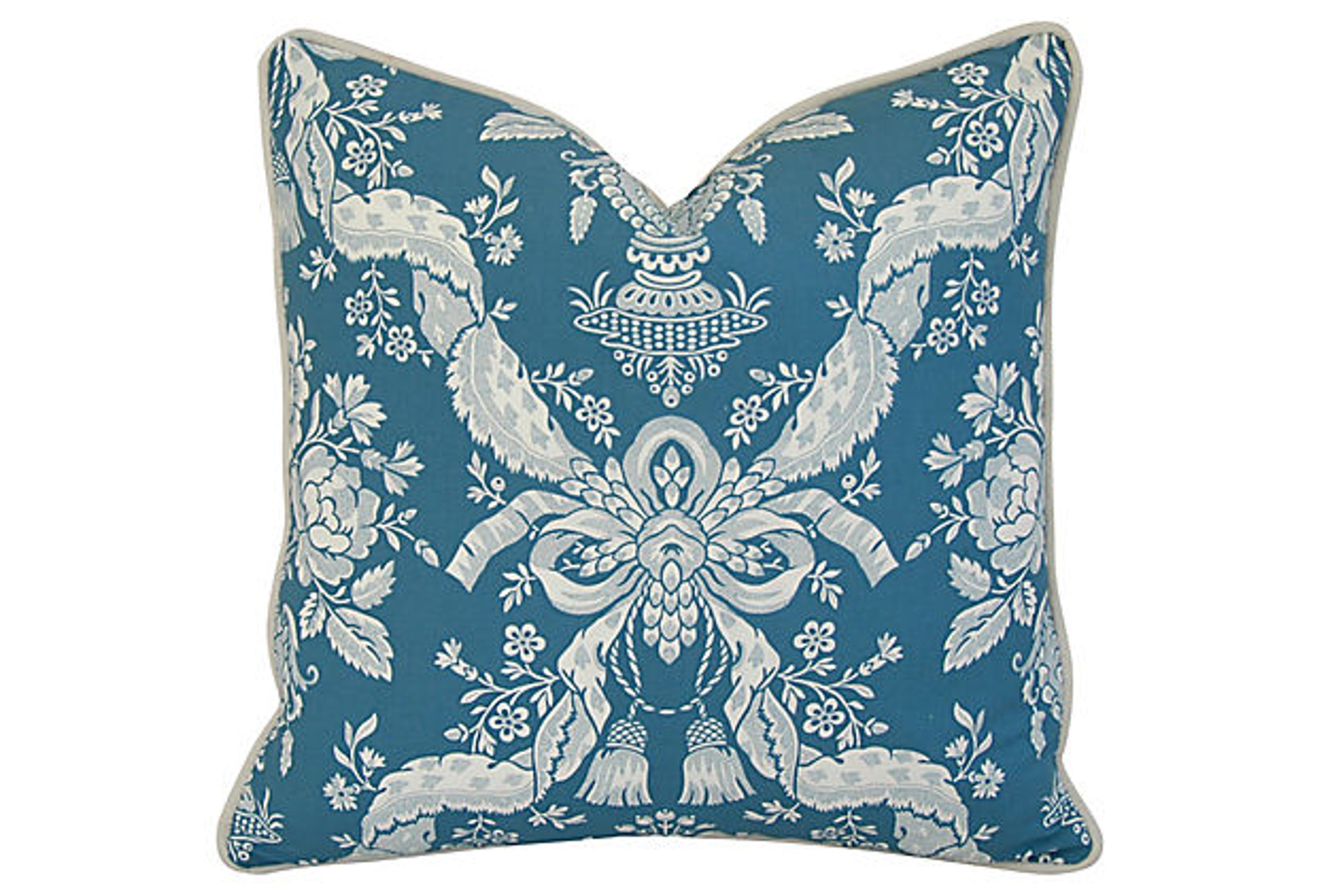 French Marius Boudin Blue & White Pillow~P77611396