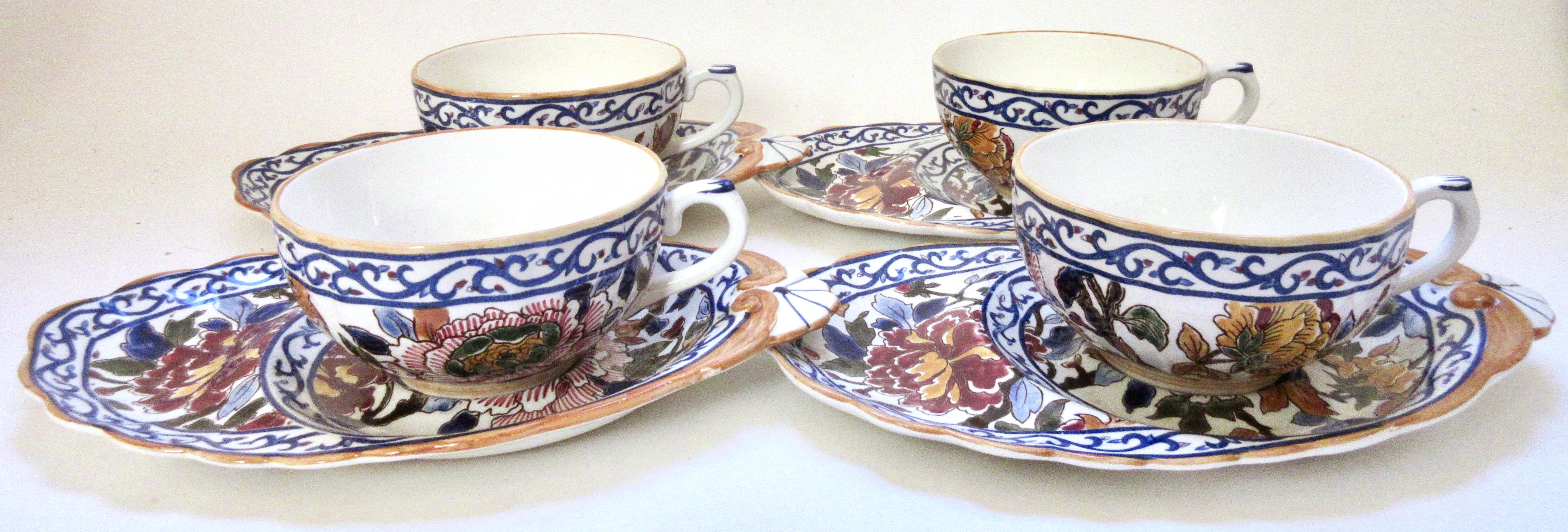 French Faience Peonies Breakfast Sets~P77678698