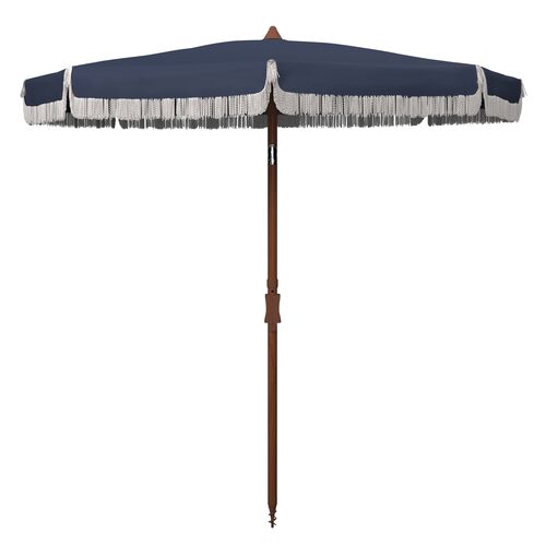 Frenchy Fringe Outdoor Patio Umbrella, Navy~P77647835