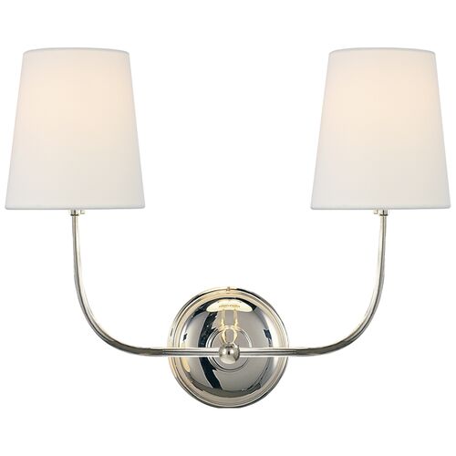 Vendome Double Sconce, Polished Nickel~P77539359