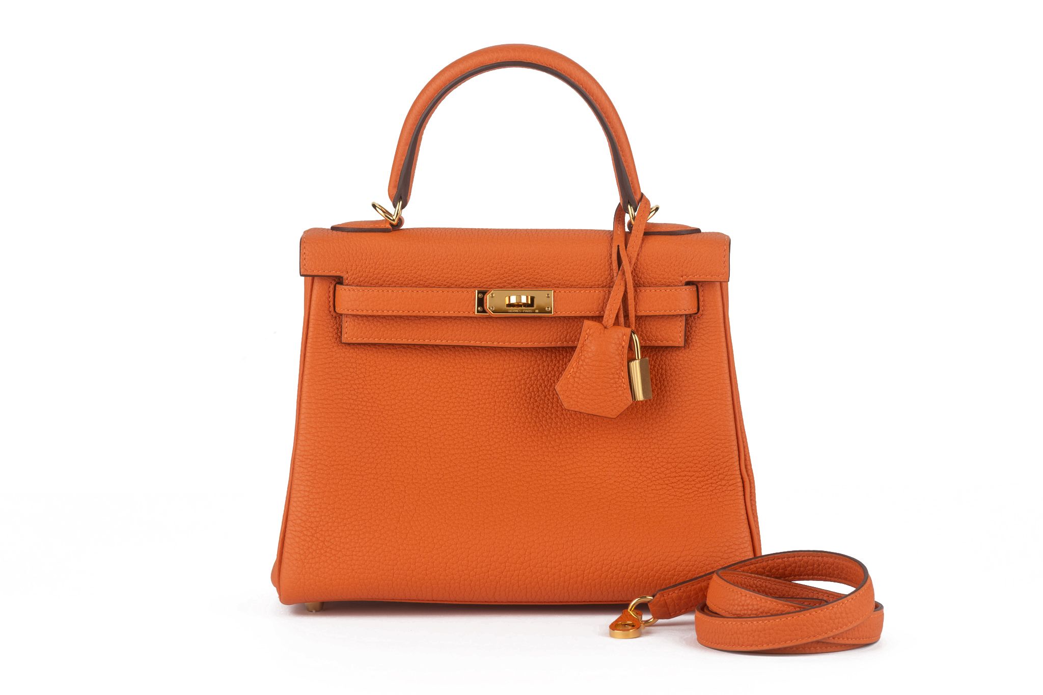 Hermès Kelly 25 Retournè Orange Togo~P77731517