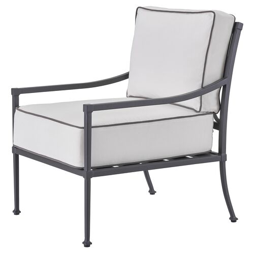 Coastal Living Izaiah Outdoor Lounge Chair, Black/White