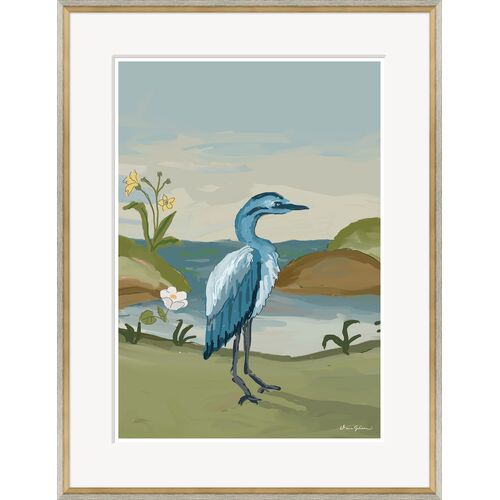 Dana Gibson, Heron Framed Painting, 30.5" x 23.5" Dana Gibson, Heron Framed Painting, 30.5" x 23.5"