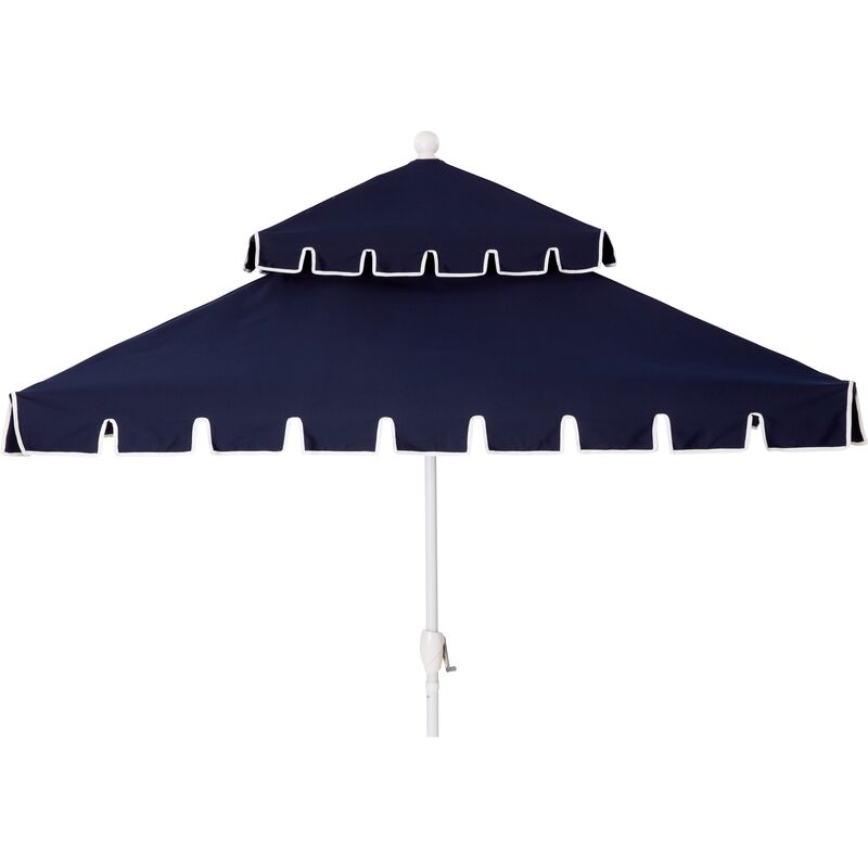 Liz Two-Tier Square Patio Umbrella, Navy