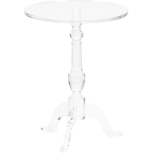 Pedestal Acrylic Side Table, Clear