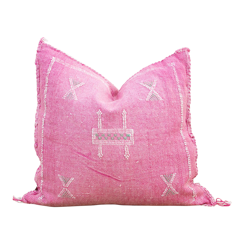 Cerise Moroccan Silk Rug Pillow~P77662050