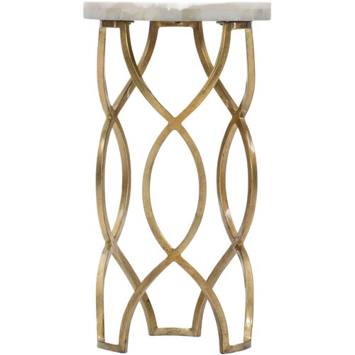 Melange Corrina Steel/Stone Martini Table, Gold