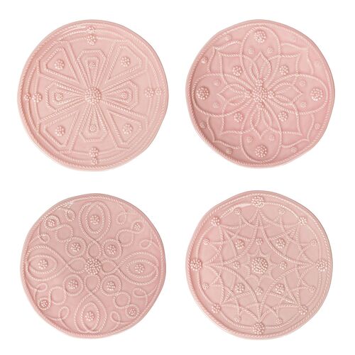 JDM 4-Pc Assorted Sidel Plate Set, Blush