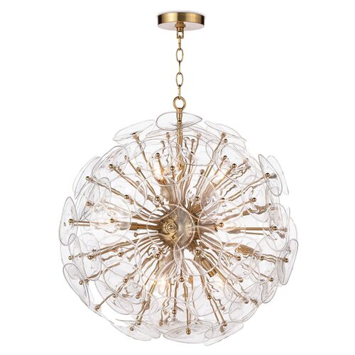 An Amazing Pair of Brass & Crystal Bag Chandeliers – Poppy Greens Home