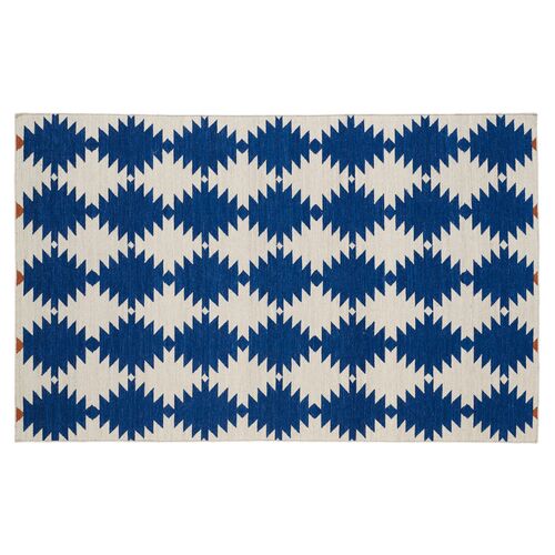 Elsa Flat-Weave Rug, Navy/Beige Elsa Flat-Weave Rug, Navy/Beige~P45888458