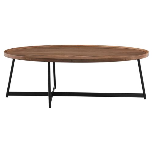 Rey 47" Oval Coffee Table, Walnut~P77641930