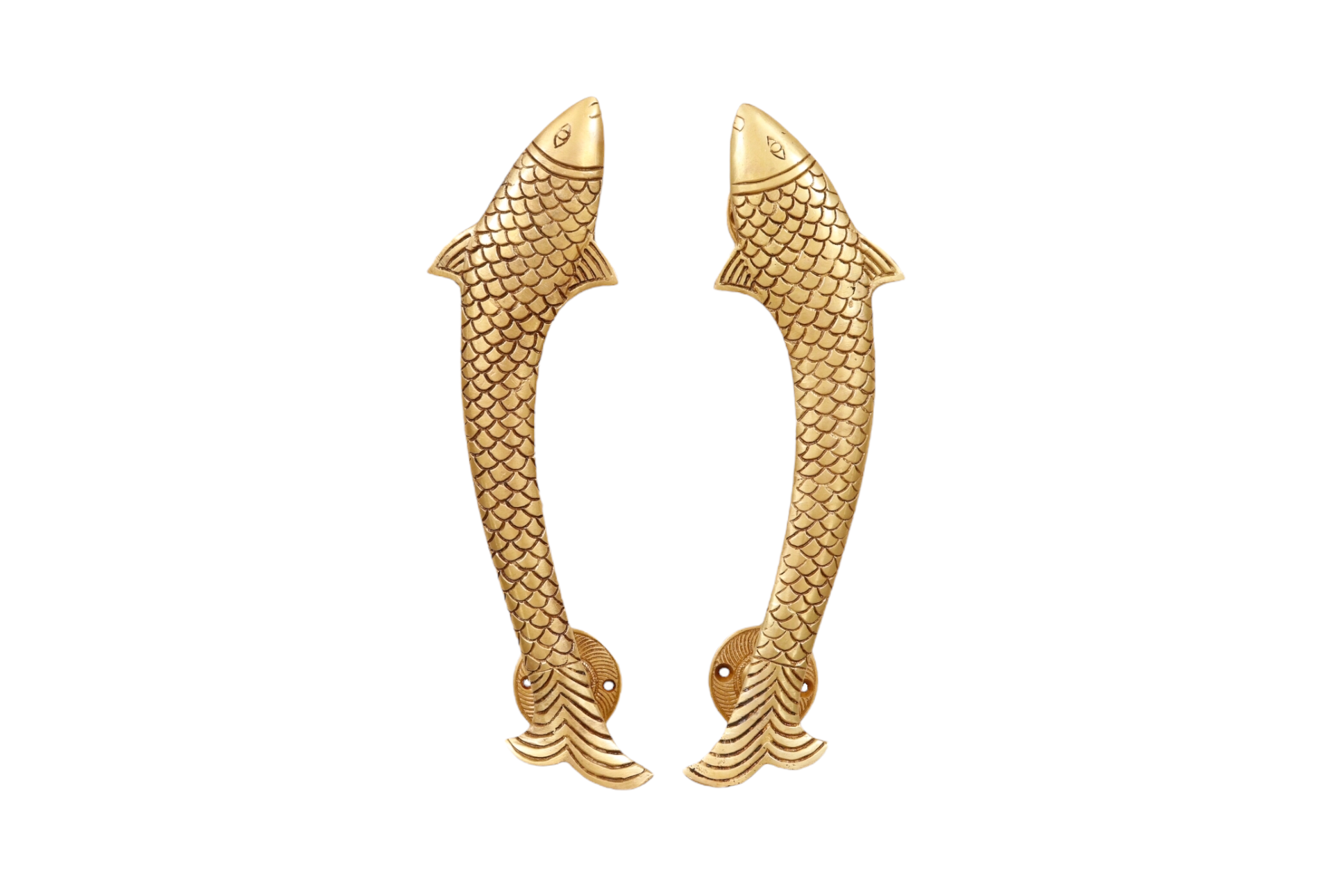 Gold Brass Fish Handles - a Pair~P77702100