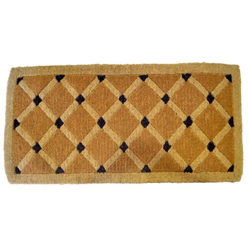 Colored Cross Board Doormat, Brown~P77635974