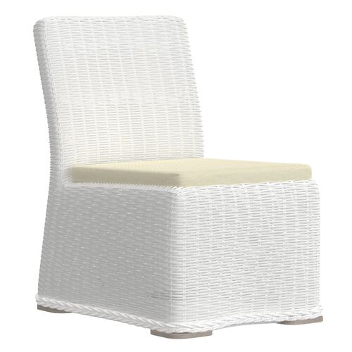 Bellhaven Outdoor Wicker Dining Side Chair, Sunbrella Bellhaven Outdoor Wicker Dining Side Chair, Sunbrella