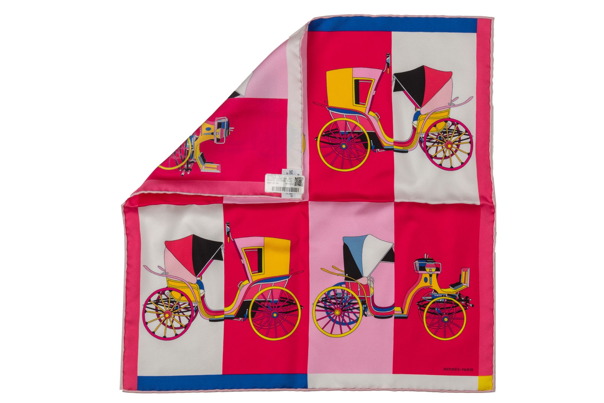 Hermès New Pink Carriages Silk Gavroche~P77678541