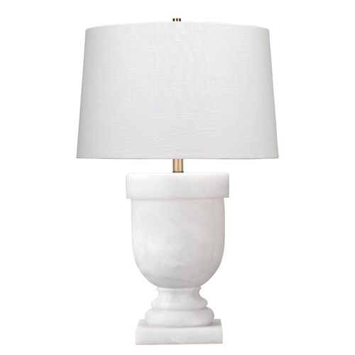 Carnegie Table Lamp, White Faux Alabaster~P77613213