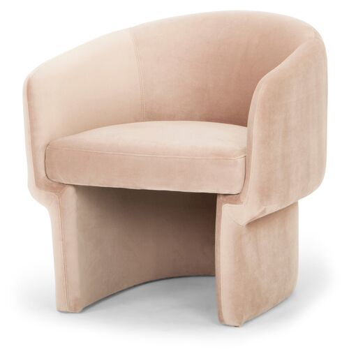 Demi Velvet Accent Chair, Pink Velvet~P77588021