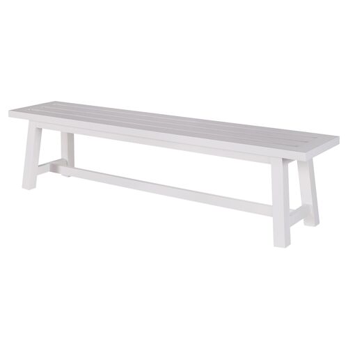 Coastal Living Cosette Outdoor Dining Bench, White