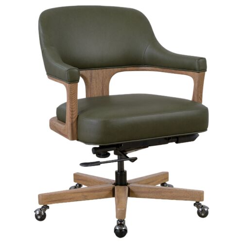 Briar Executive Swivel Tilt Leather Desk Chair, Green