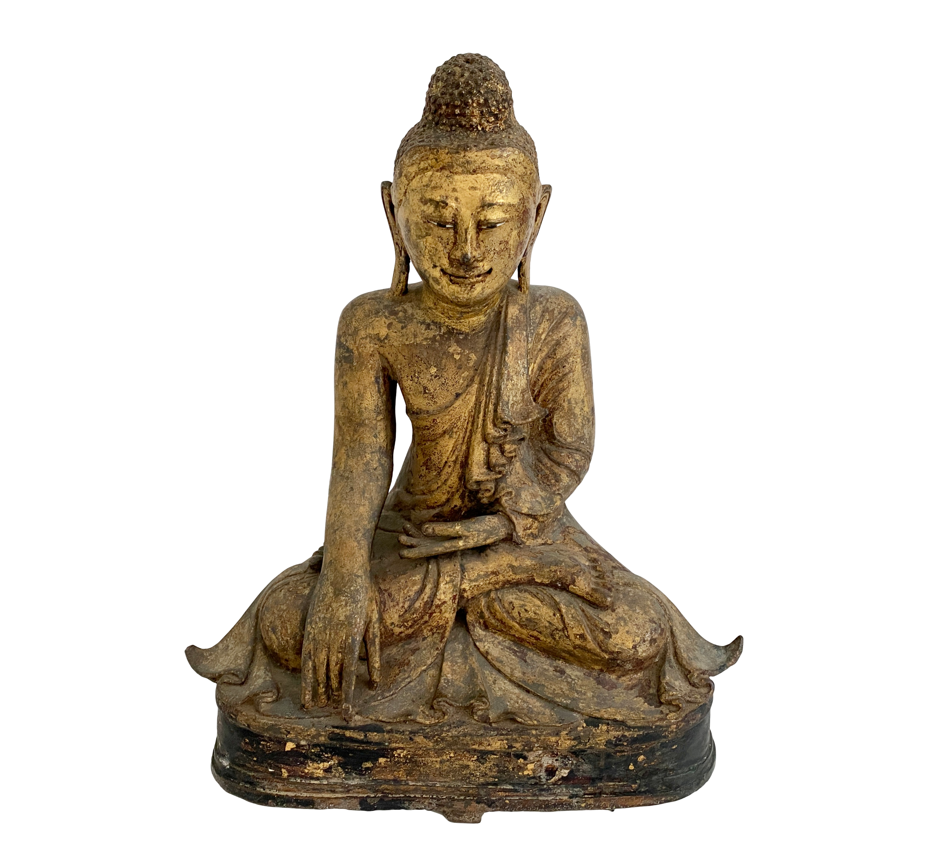 Antique Gilded Bronze Thai Buddha Statue~P77737373