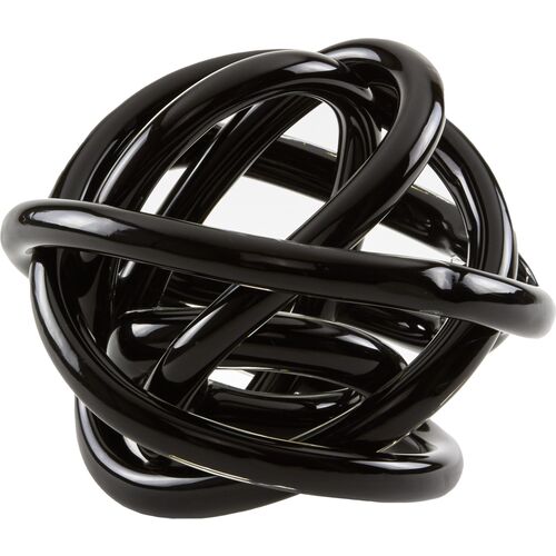 Handblown Glass Knot, Black~P77640630