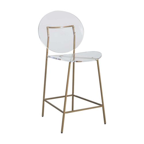 Sandy Acrylic Counter Stool, Gold/Clear~P77606304