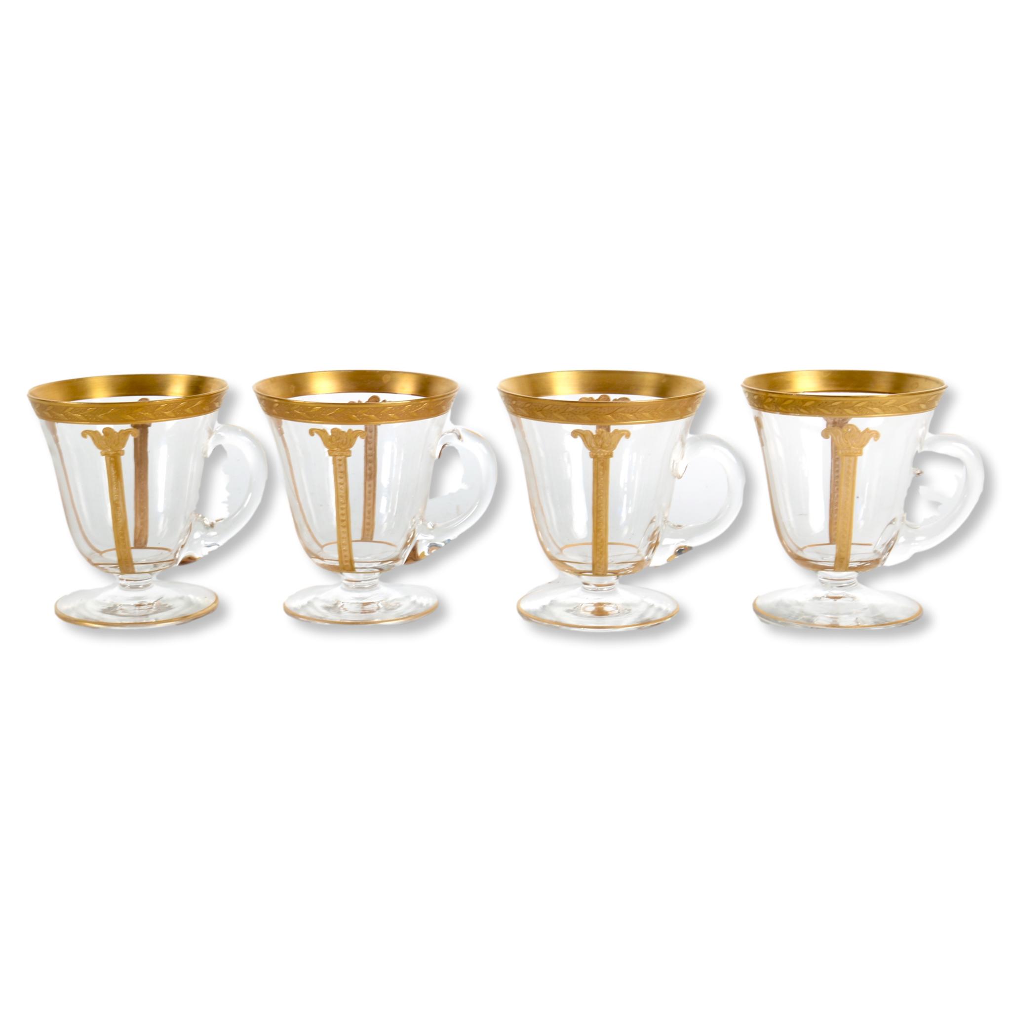 1920s Art Deco Crystal Tea Cups, S/4~P77679619