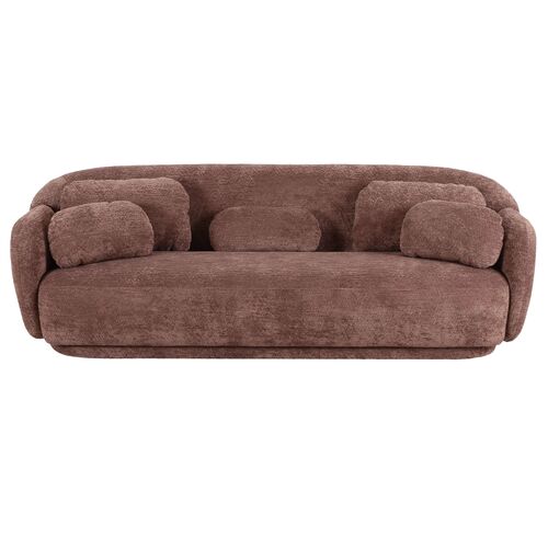Haven 90" Textured Fabric Curved Bench-Seat Sofa Haven 90" Textured Fabric Curved Bench-Seat Sofa