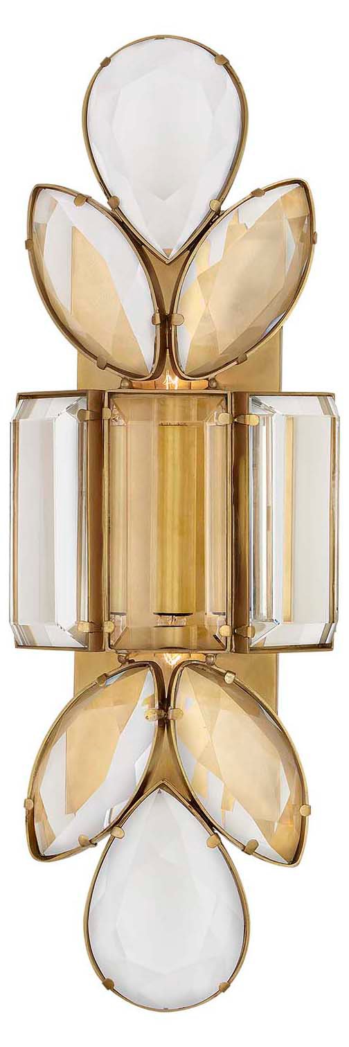 KS2017SBCG by Visual Comfort - Lloyd Large Jeweled Sconce in Soft Brass  with Clear Crystal