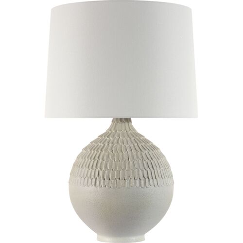 Morava 28" Hand Carved Table Lamp, Volcanic White