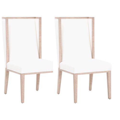 S/2 Performance Armel Wingback Side Chairs, Pearl~P77564755