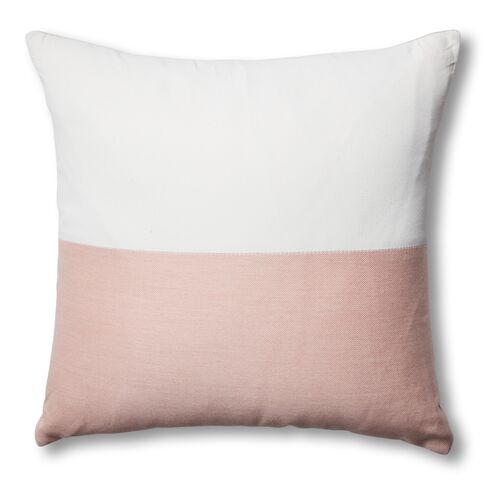 Frances Color-Block Pillow, Blush Pink