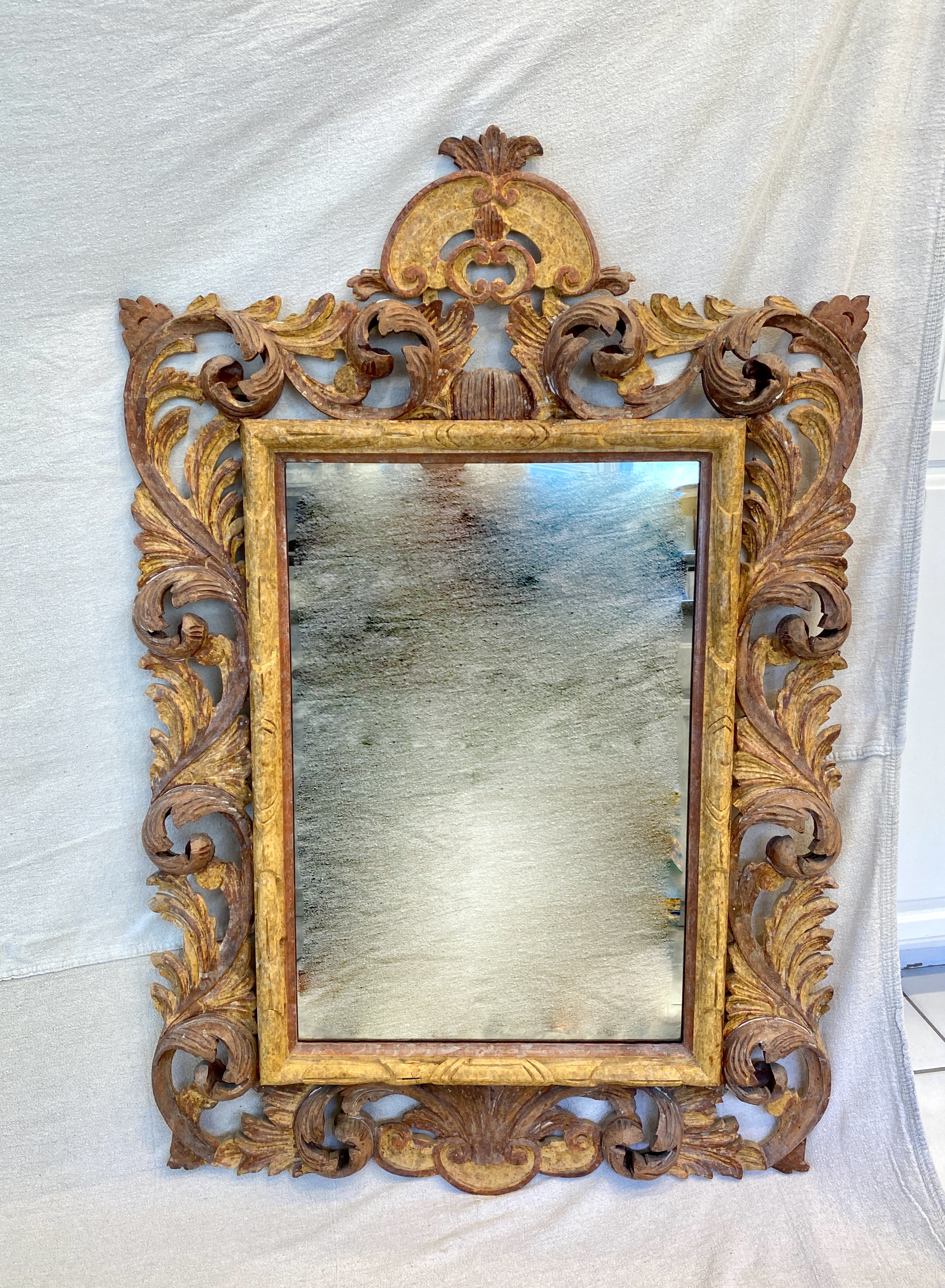Italian Hand-Carved Rococo Style Mirror~P77750382