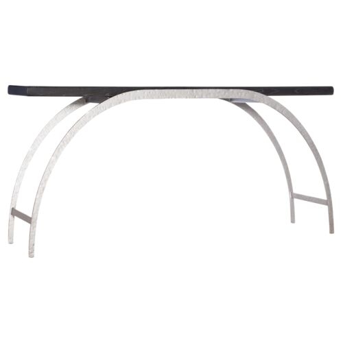 Commerce & Market Metal and Wood Console, Black Commerce & Market Metal and Wood Console, Black