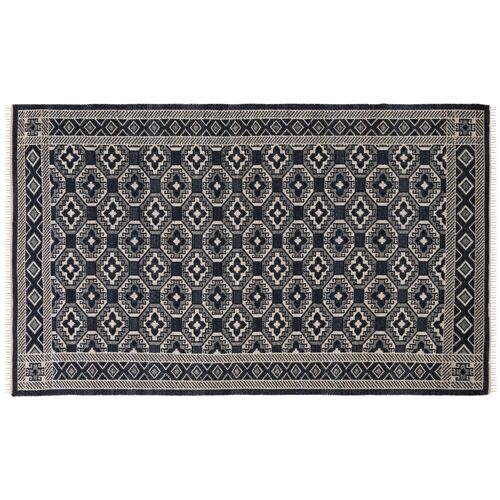 Kensington Flatweave Wool Rug, Black