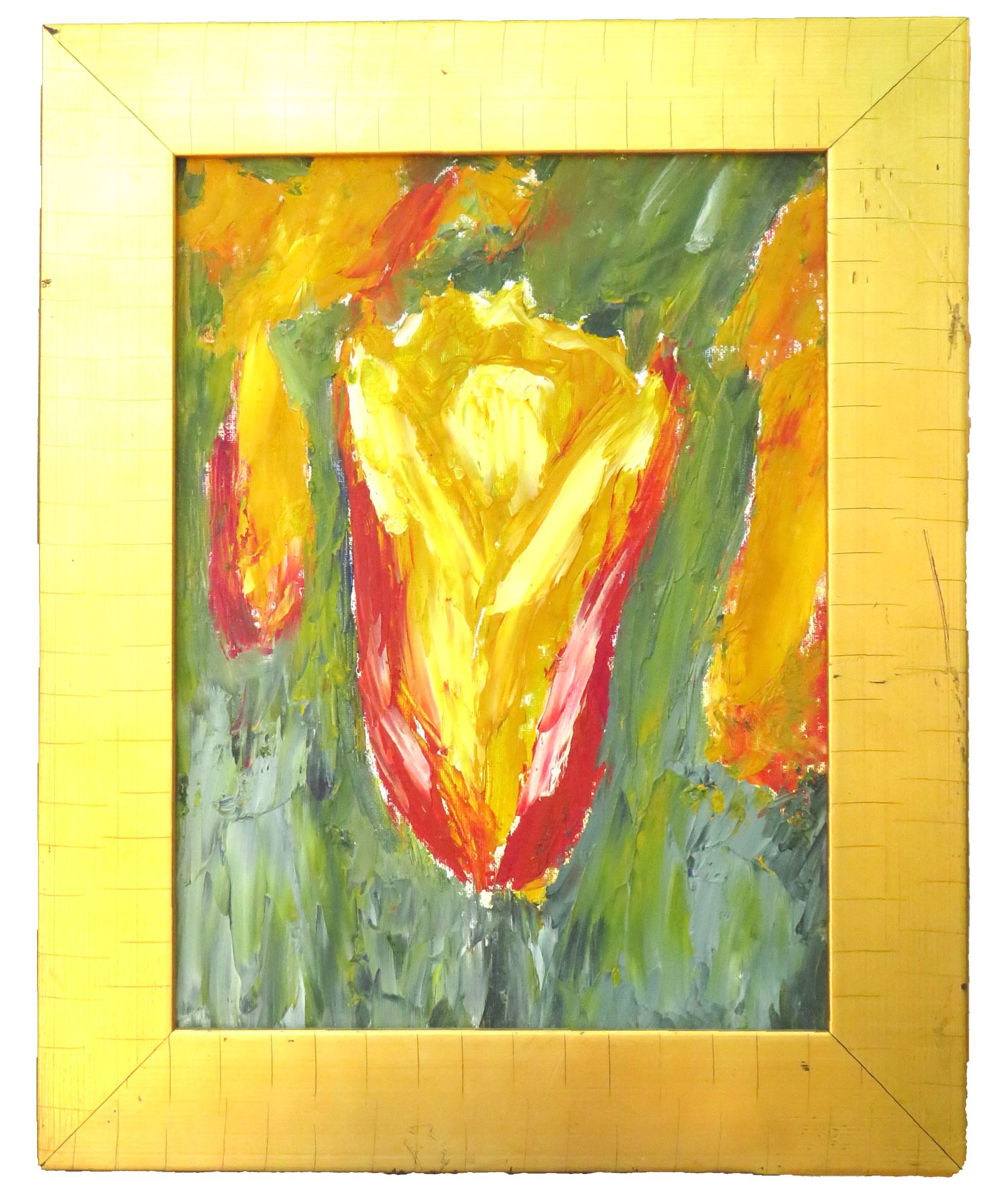 Abstract Tulip Painting in Gold Frame~P77665798