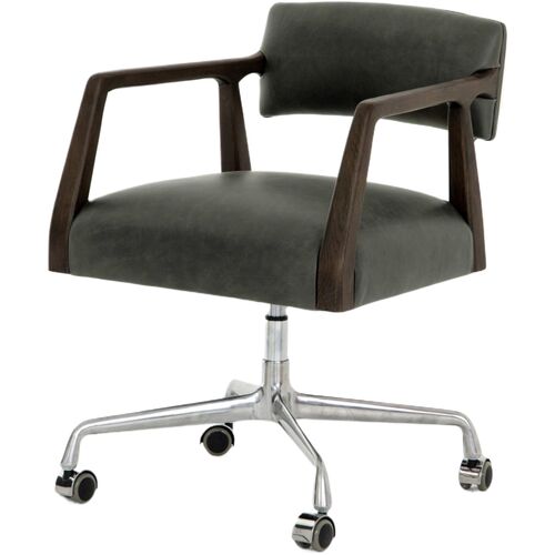 Gunnar Desk Chair, Chaps Ebony Leather