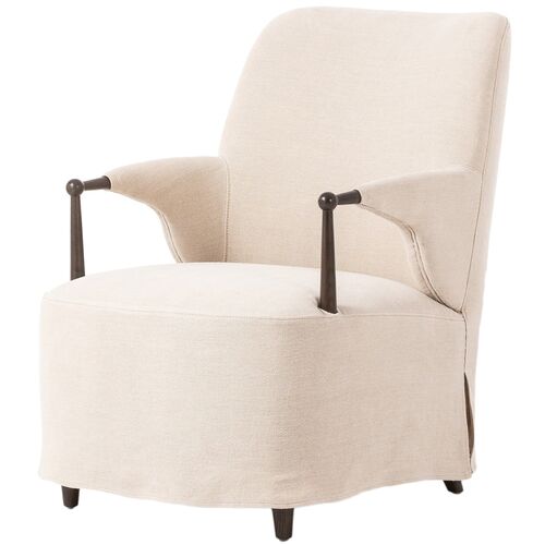 Brently Linen Slipcover Accent Chair