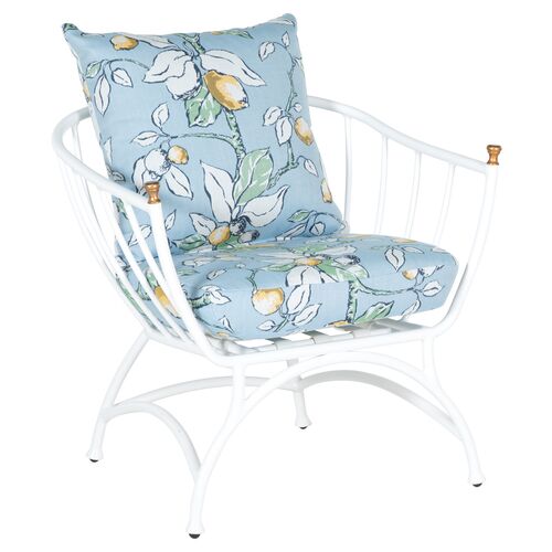 Frances White Accent Chair, Lemons~P77642111