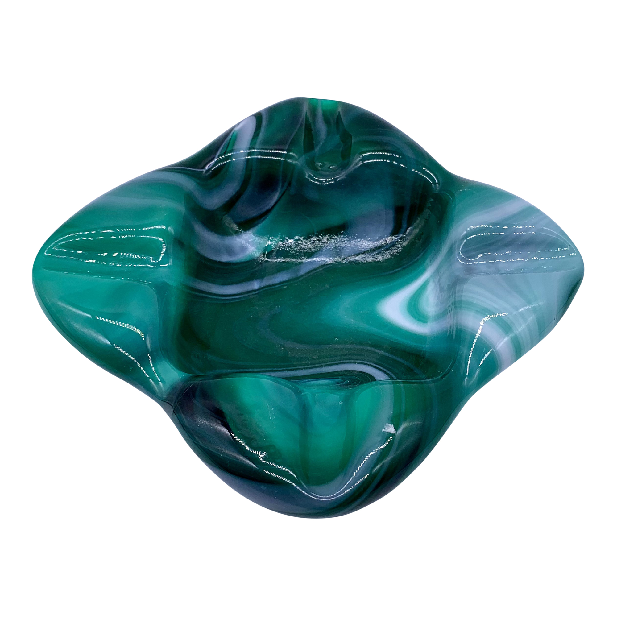Faux Malachite Glass Catchall~P77641200