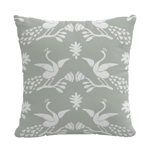 Scarlett Peacock Pillow, Mist
