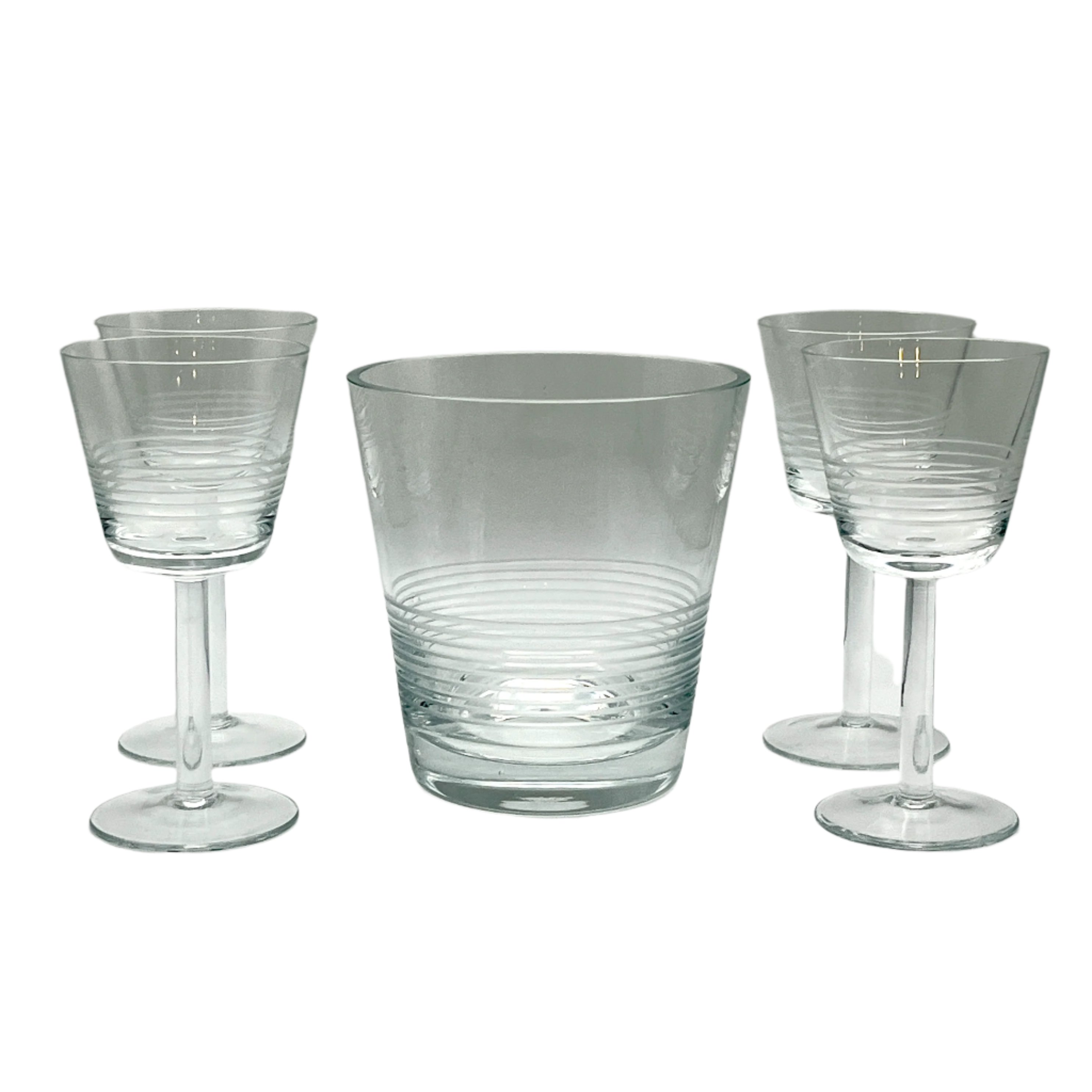C. 1980s Wine Glasses & Ice Bucket~P77709986